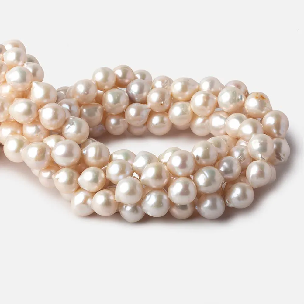 10x11-11x12mm Cream White Baroque Freshwater Pearls 16 inch 33 pieces A grade