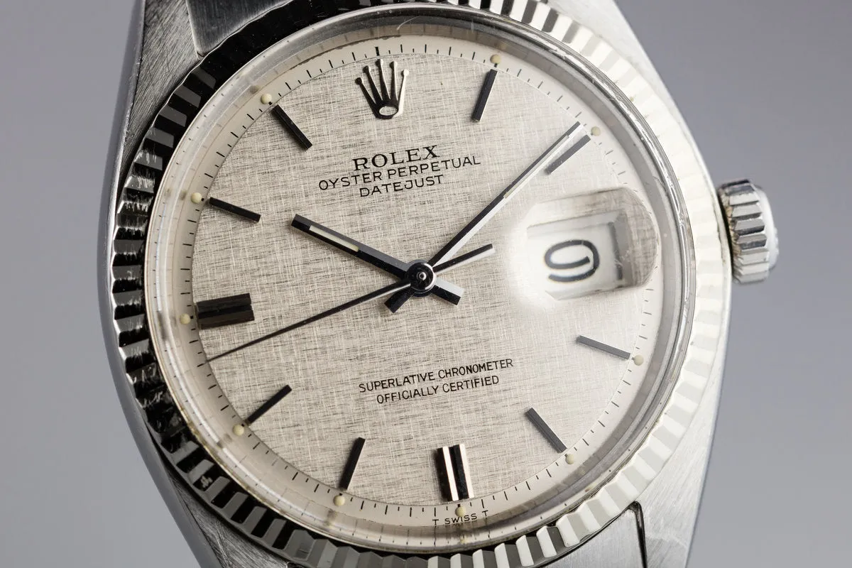 1971 Rolex DateJust 1601 Linen Dial with Box and Papers