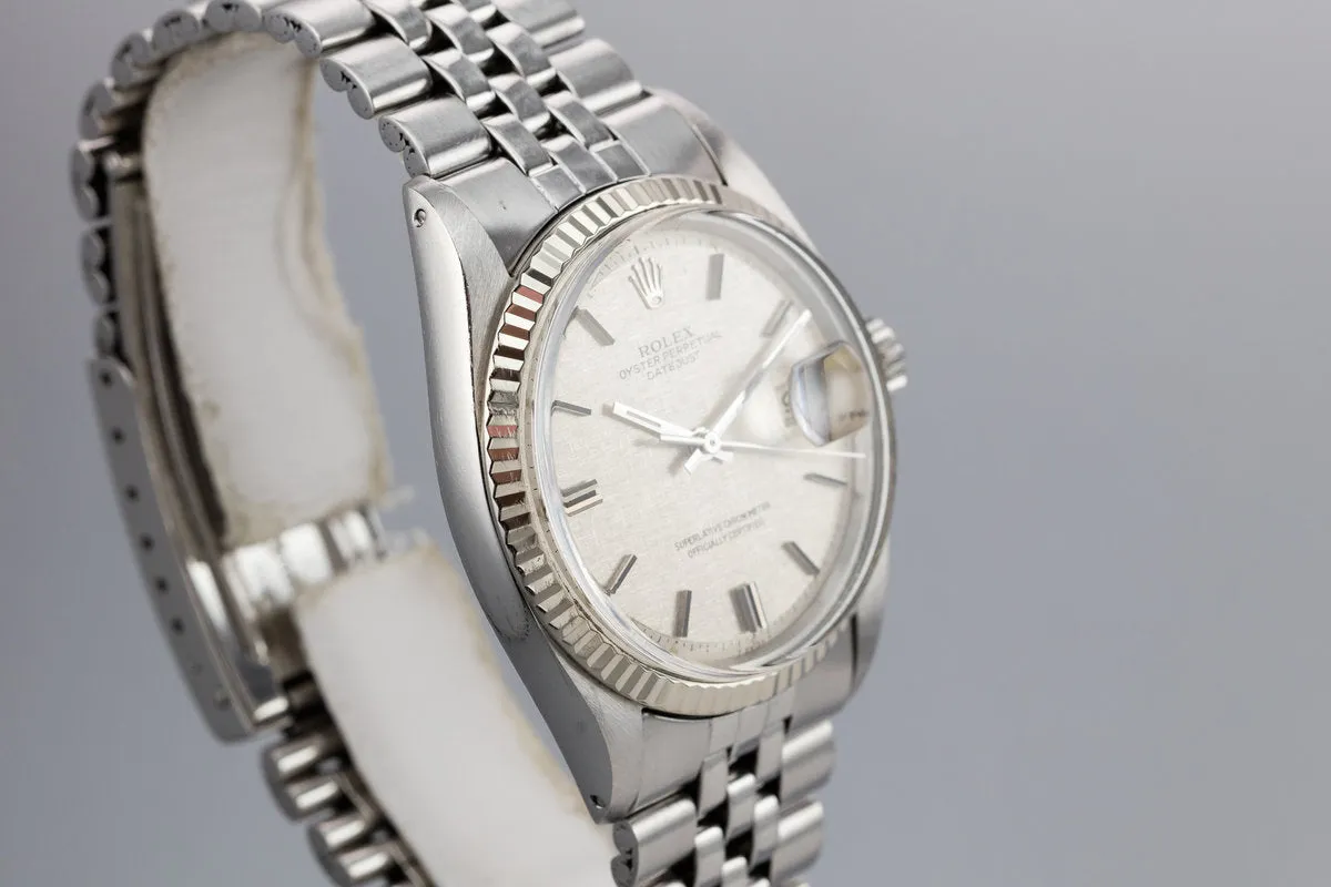 1971 Rolex DateJust 1601 Linen Dial with Box and Papers