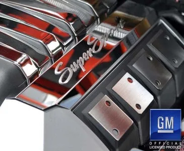 2010-2015 Camaro SS - Super Sport Fuel Rail Cover Trim 2Pc - Polished Stainless Steel w/Brushed Inlay