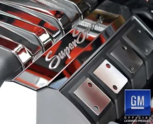2010-2015 Camaro SS - Super Sport Fuel Rail Cover Trim 2Pc - Polished Stainless Steel w/Brushed Inlay