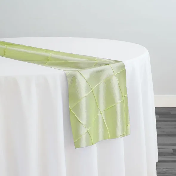 4" Pintuck Taffeta Table Runner in LT Sage 090