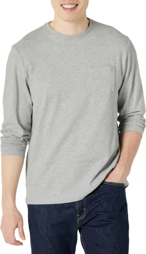 Amazon Essentials Men's Regular-Fit Crewneck T-Shirts, Long-Sleeve