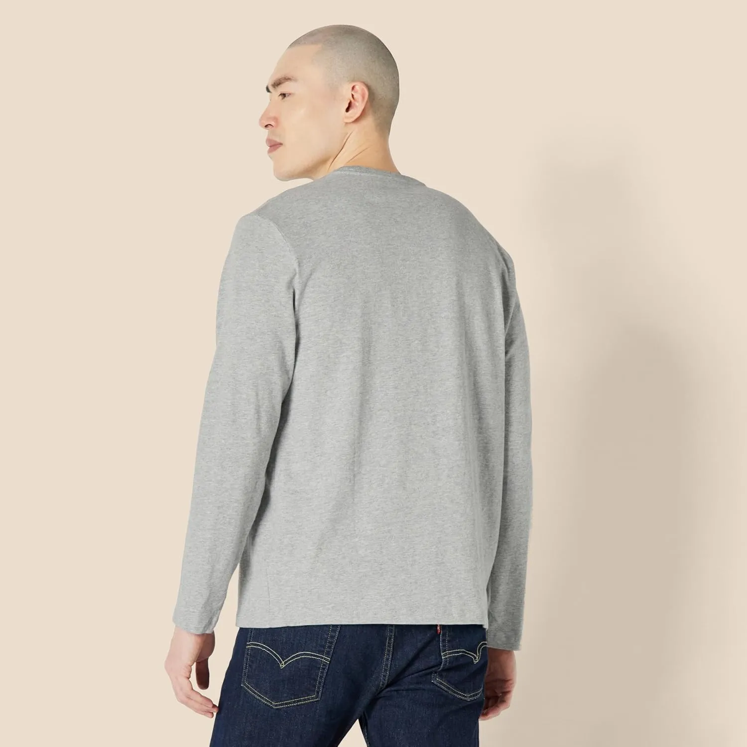 Amazon Essentials Men's Regular-Fit Crewneck T-Shirts, Long-Sleeve
