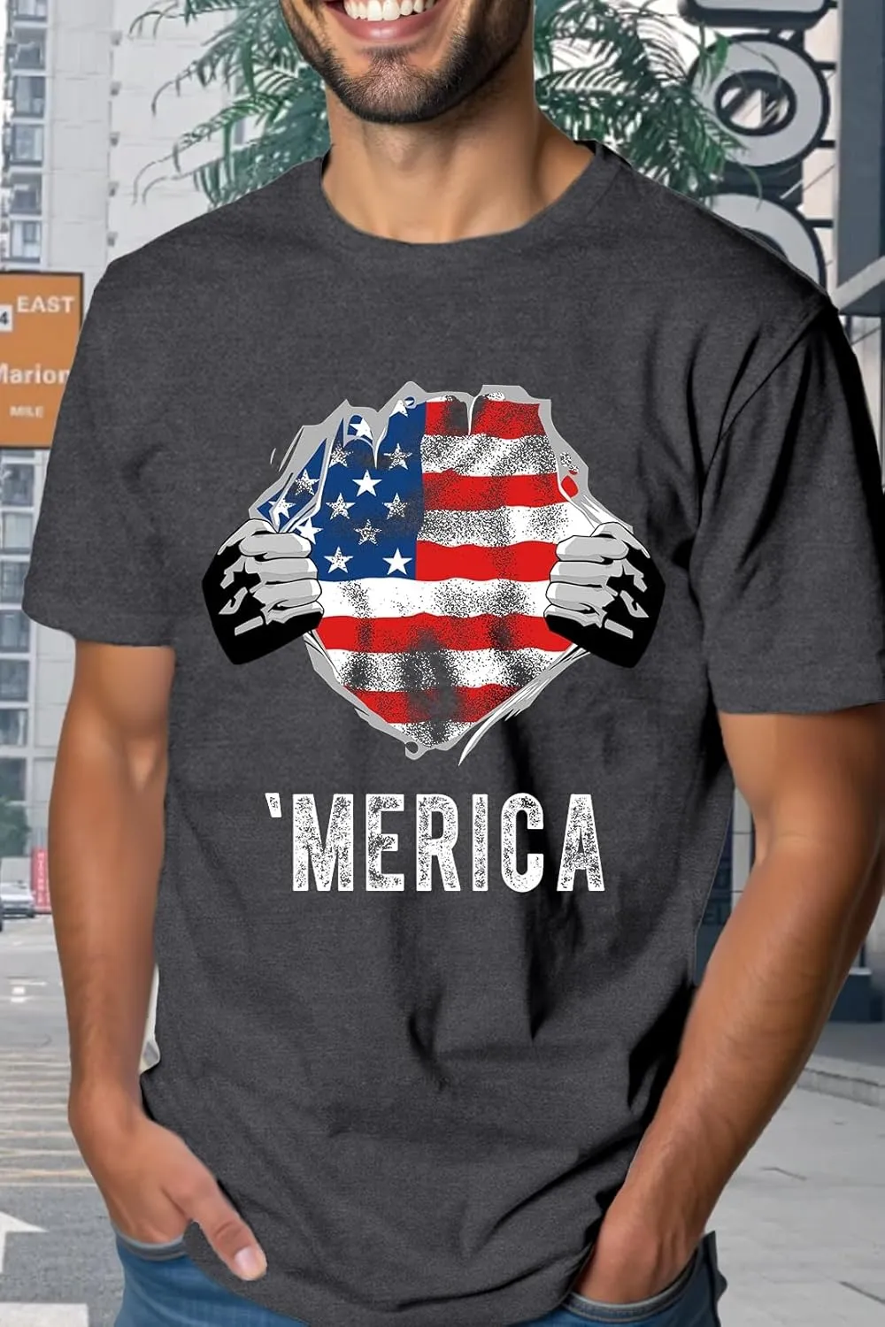 American Flag Shirts for Men USA 4th of July T-Shirt Memorial Day Patriotic Tee Tops