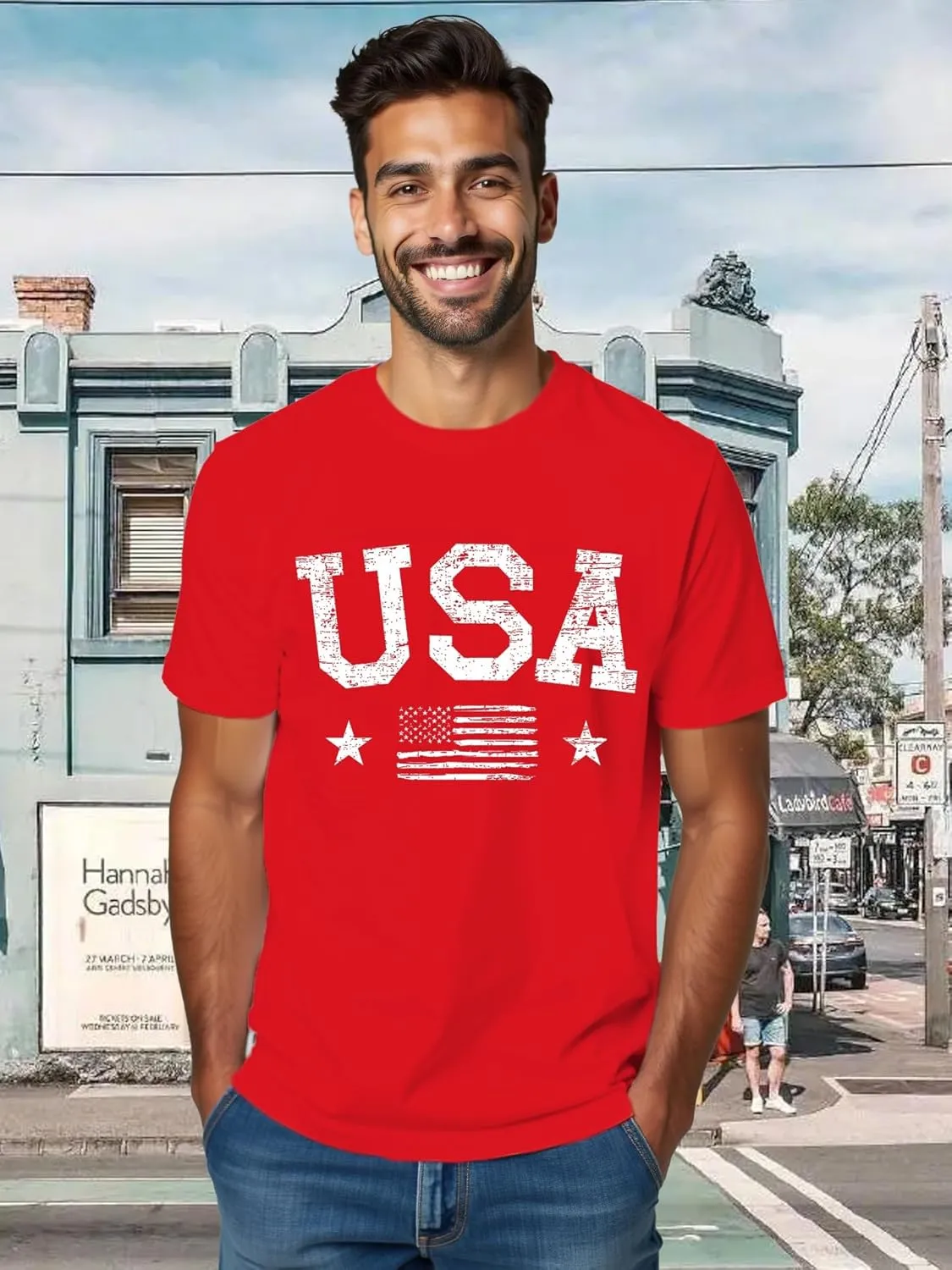 American Flag Shirts for Men USA 4th of July T-Shirt Memorial Day Patriotic Tee Tops
