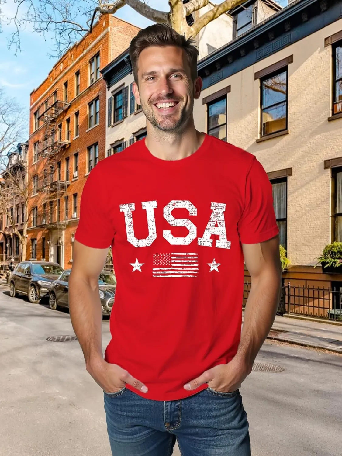 American Flag Shirts for Men USA 4th of July T-Shirt Memorial Day Patriotic Tee Tops