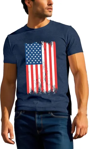 American Flag Shirts for Men USA 4th of July T-Shirt Memorial Day Patriotic Tee Tops