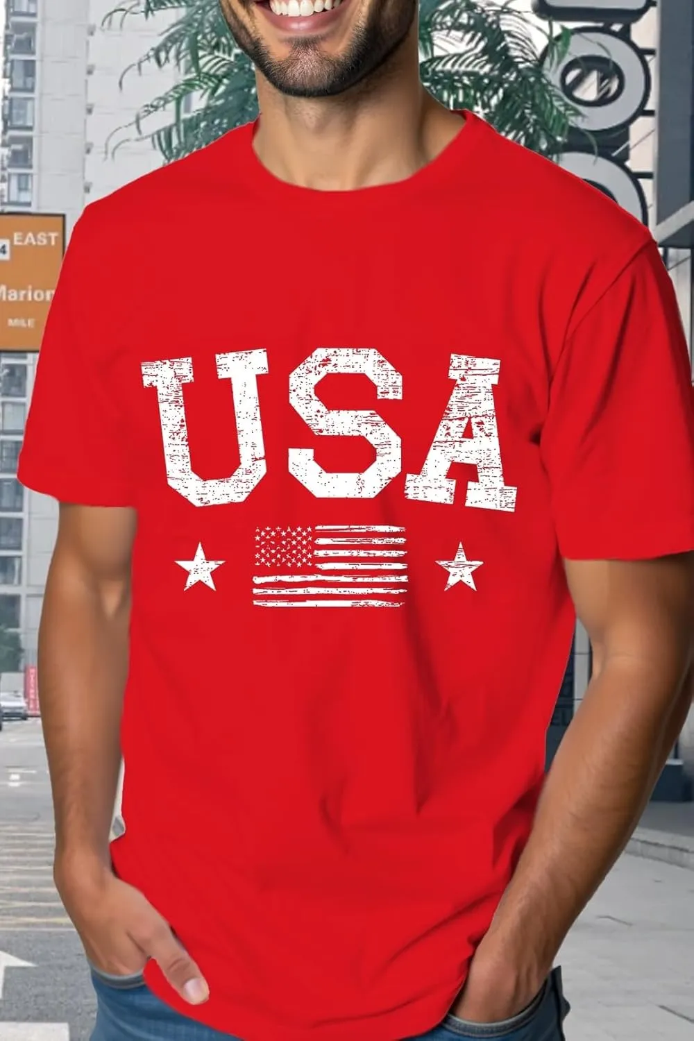 American Flag Shirts for Men USA 4th of July T-Shirt Memorial Day Patriotic Tee Tops