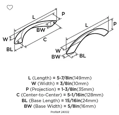 Amerock Galleria Pull 5-1/16" (128mm) Center to Center BP24002