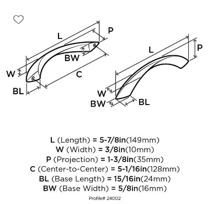 Amerock Galleria Pull 5-1/16" (128mm) Center to Center BP24002