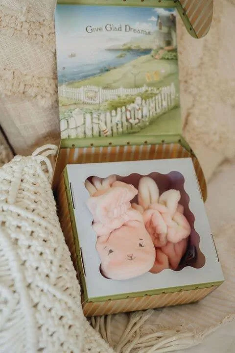 Baby Girl Layette | Blossom Bunny Hoppy Feet Slippers | Bunnies by the Bay