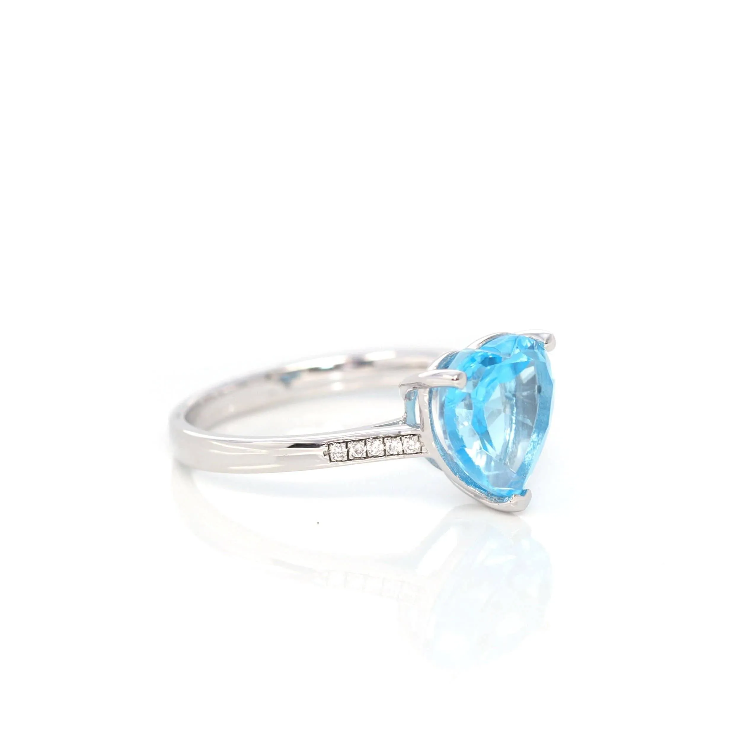 Baikalla™ Sterling Silver Sky Blue Topaz Love Heart Ring