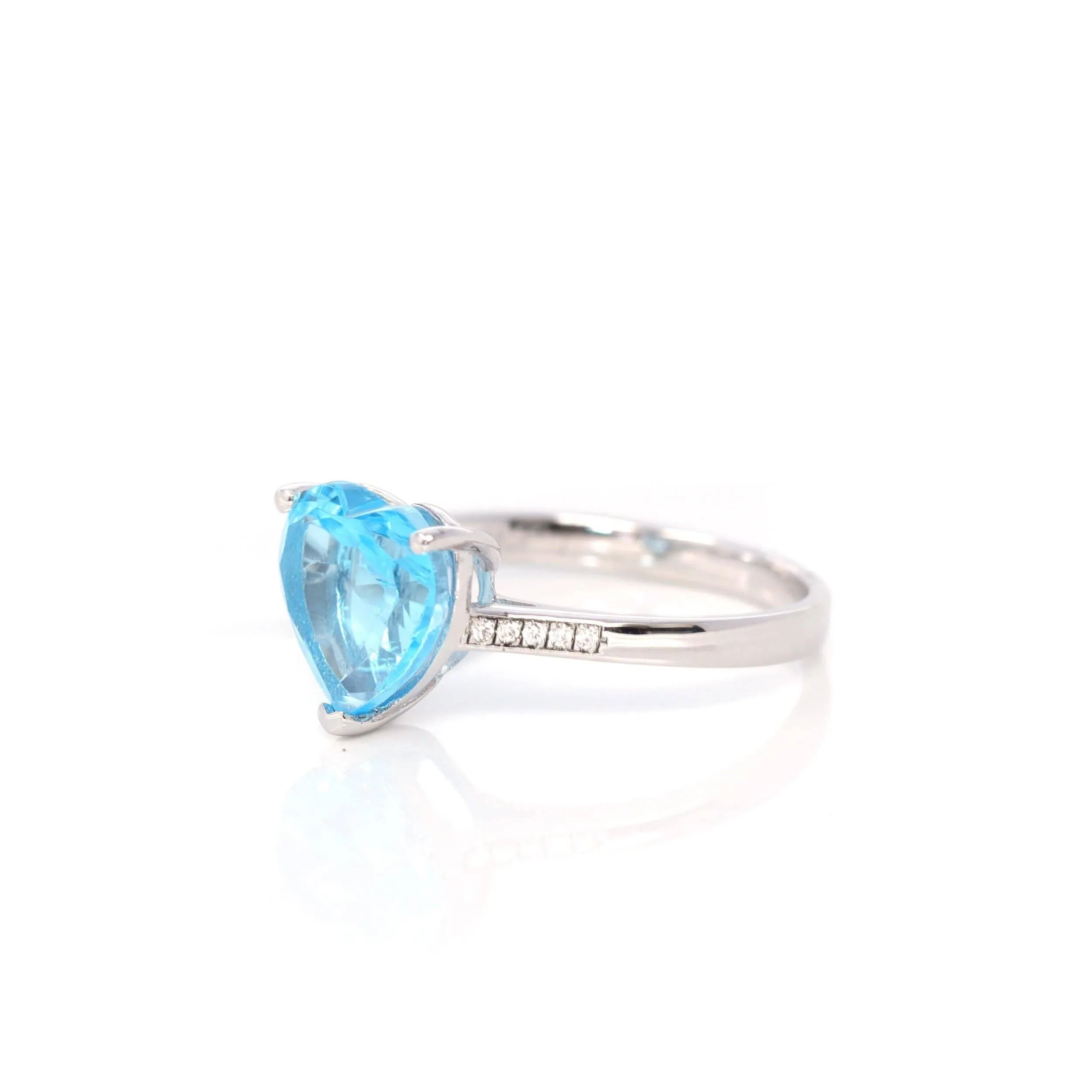 Baikalla™ Sterling Silver Sky Blue Topaz Love Heart Ring