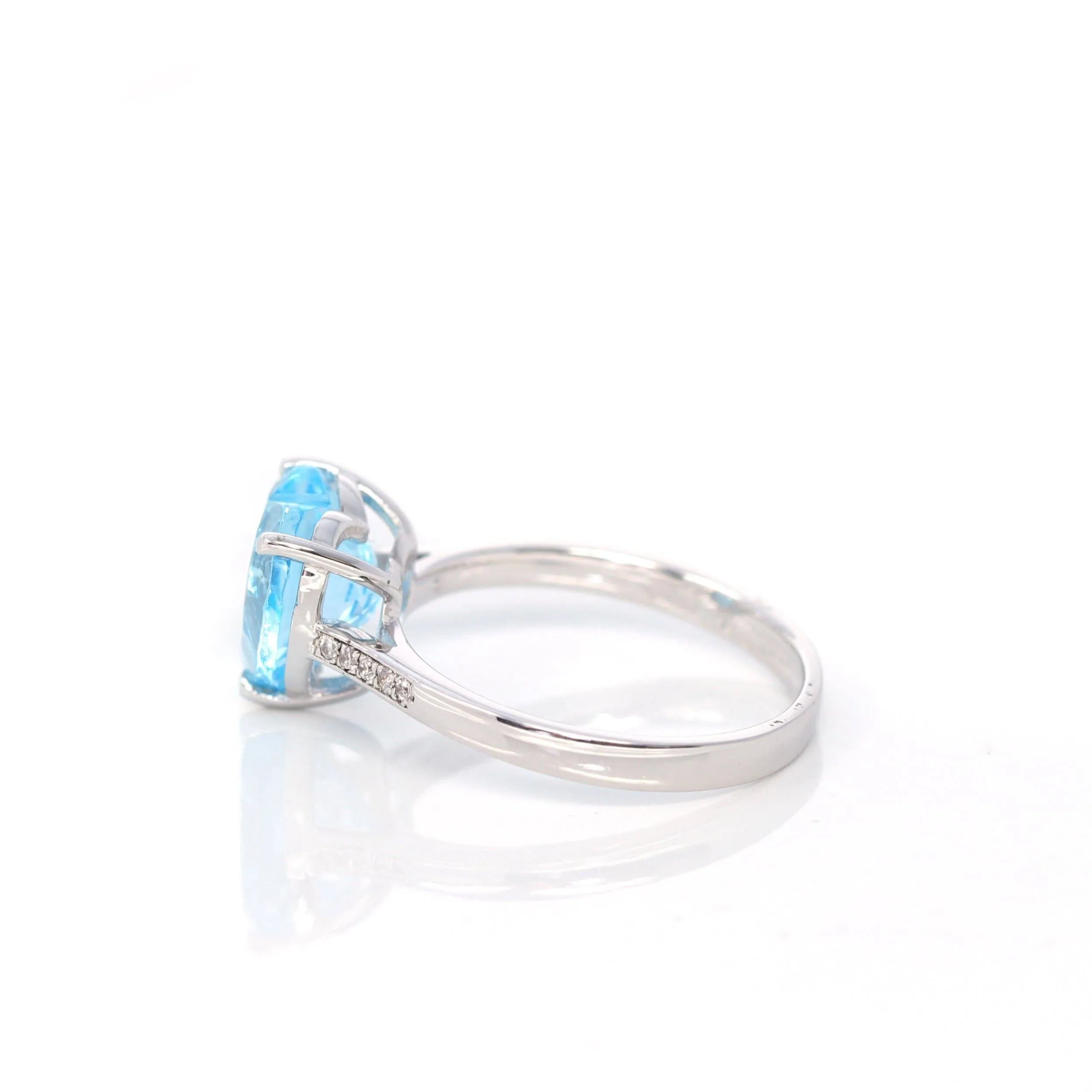 Baikalla™ Sterling Silver Sky Blue Topaz Love Heart Ring