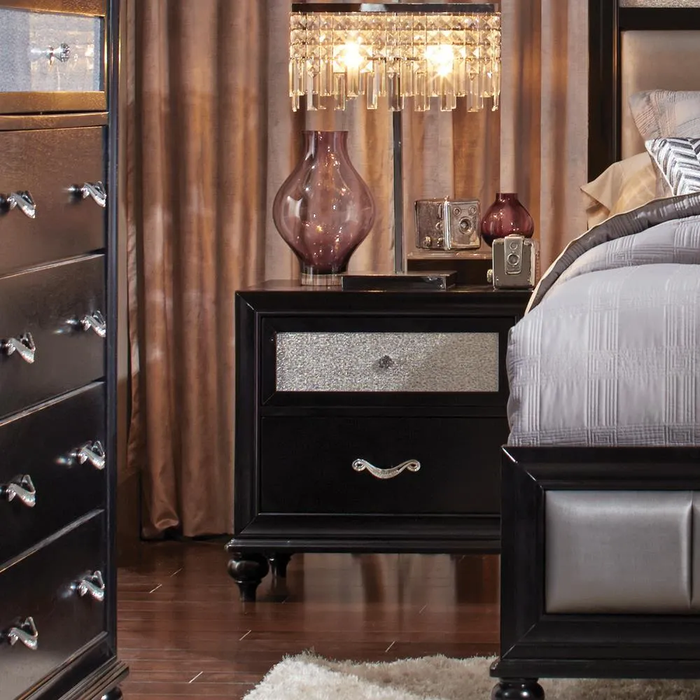 Barzini 2-Drawer Nightstand Black