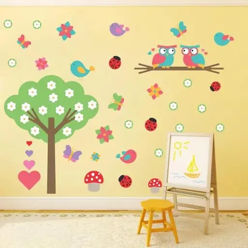 Best Stuff - Beautiful Blossom Tree with Birds Wall Sticker for Kids Room Home Decor (136 cm x 130 cm)- Code BC 09