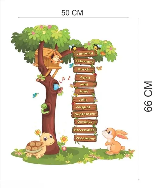 Best Stuff - Yearly List Tree Wall Sticker for Kids Room Living Room Bedroom Class Room School Home Decor (66 cm x 50 cm)- Code BF 41