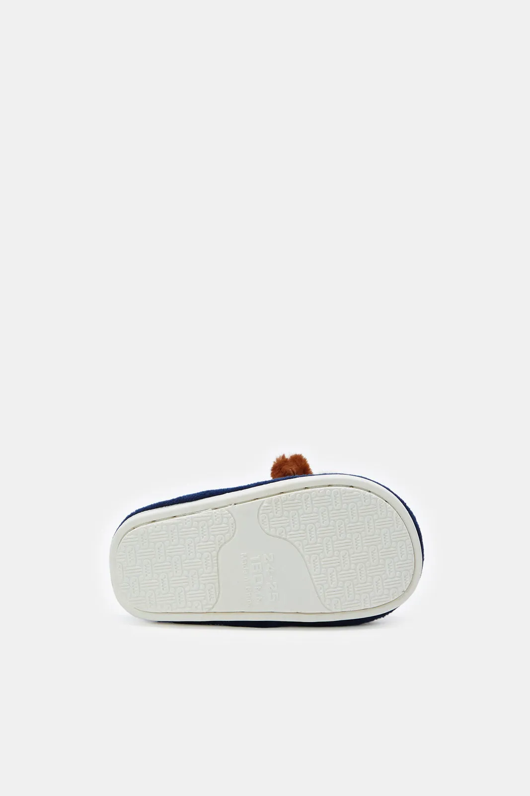 Boys Navy and White 3D Animal Slippers