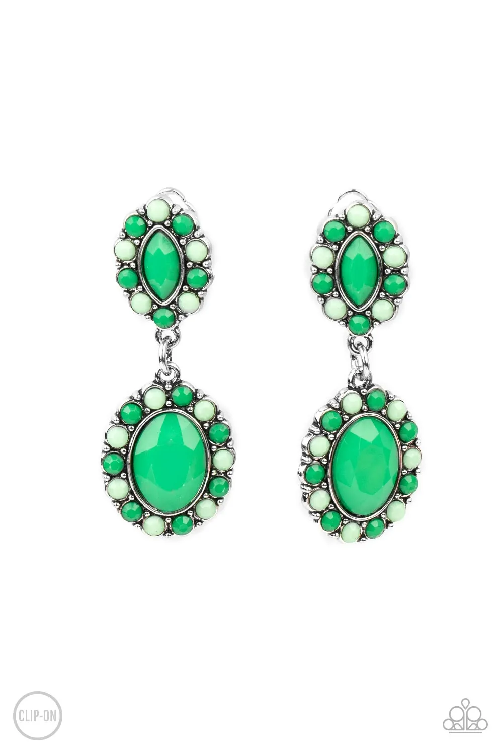 Earrings Positively Pampered - Green Clip Ons FINAL