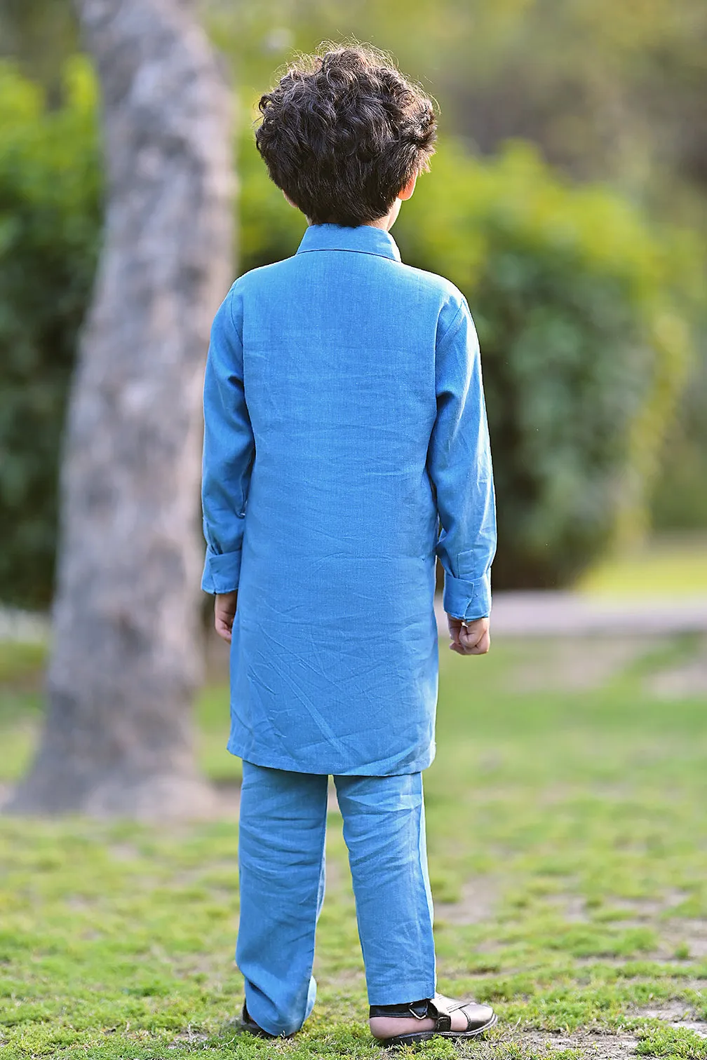 Elegant Sky Shalwar Kameez
