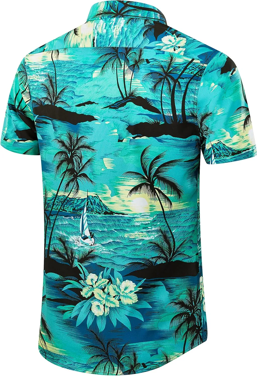 EUOW Men's Hawaiian Shirt Short Sleeve Printed Button Down Summer Beach Dress Shirts