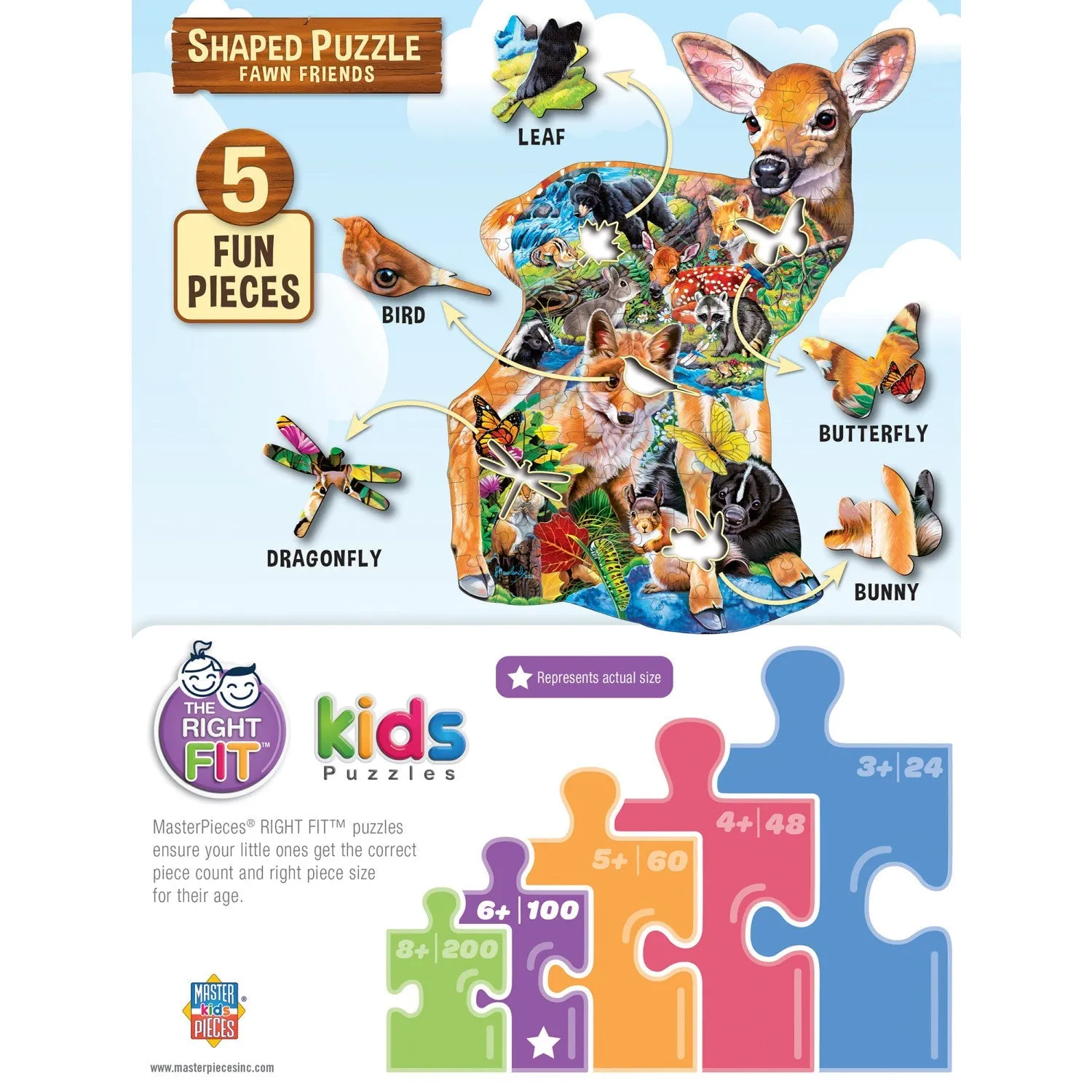 Fawn Friends - 100 Piece Shaped Jigsaw Puzzle
