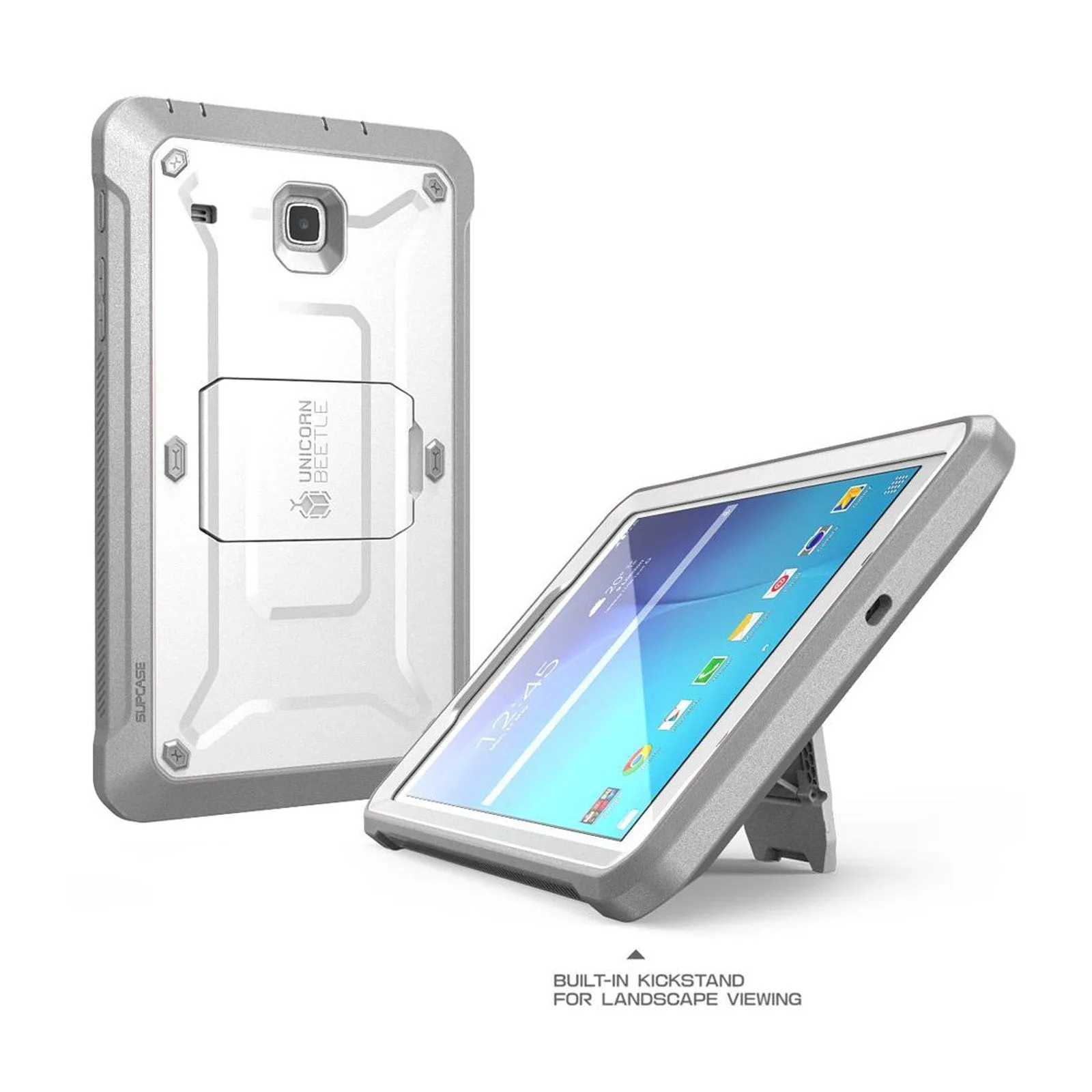 Galaxy Tab E 8.0 inch (2016) Unicorn Beetle Pro Rugged Case with Built-in Screen Protector-White