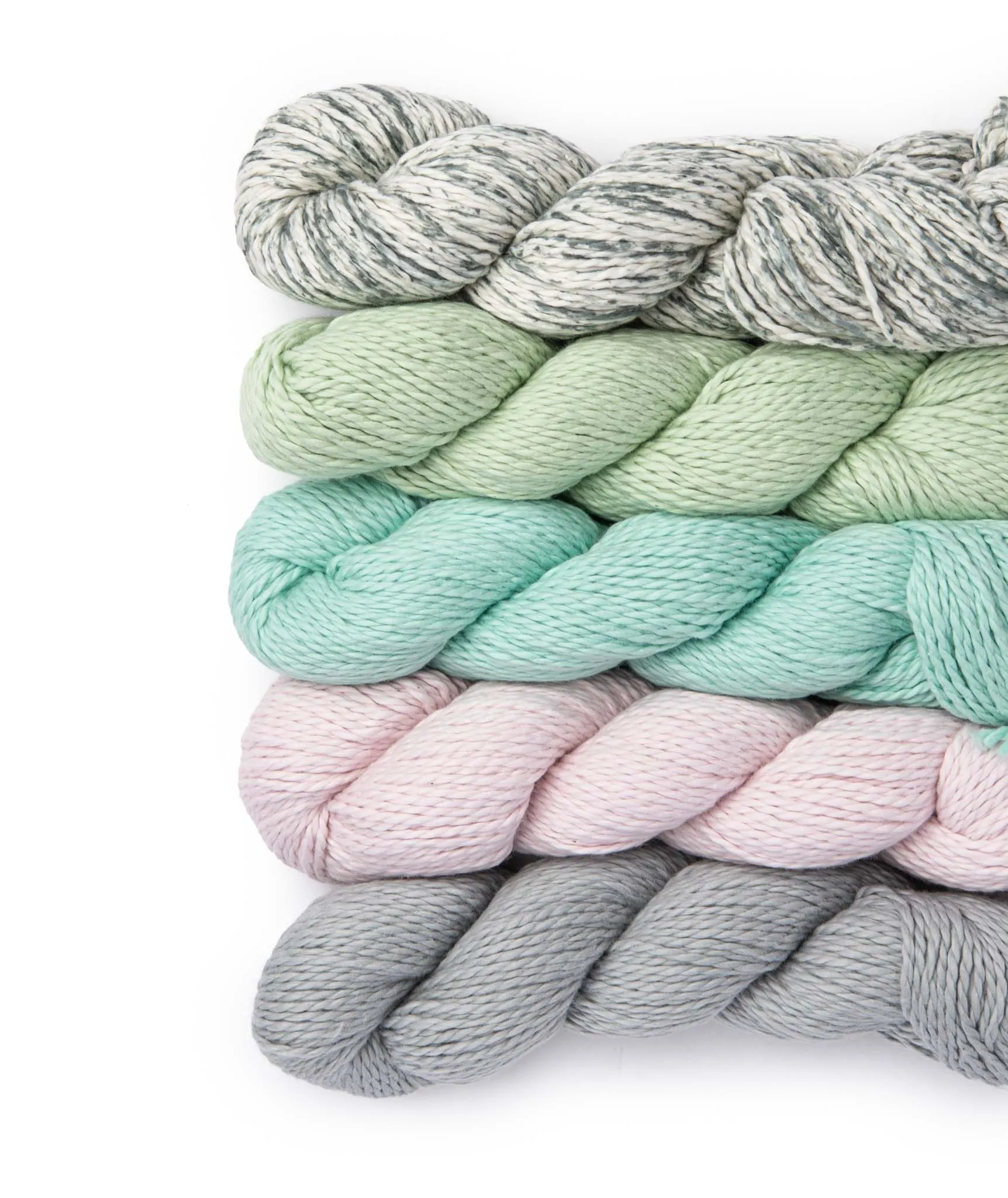 Garter Blocks Baby Blanket: 5-Color Version Using Blue Sky Fibers Printed and Organic Cotton Worsted