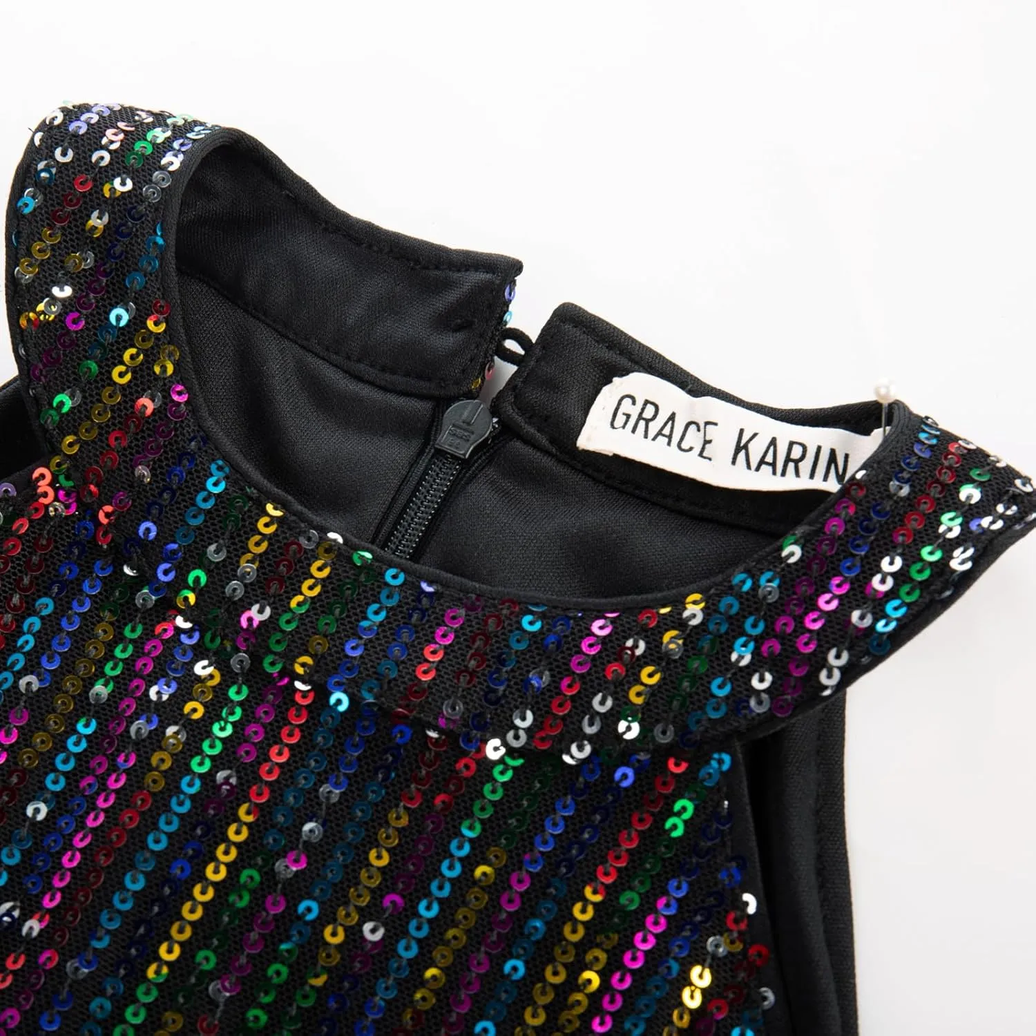 GRACE KARIN Girls Halter Neck Sequin Dress 6-14Y Kids Fancy Formal Party Prom Sparkly Pageant Birthday Graduation Dresses
