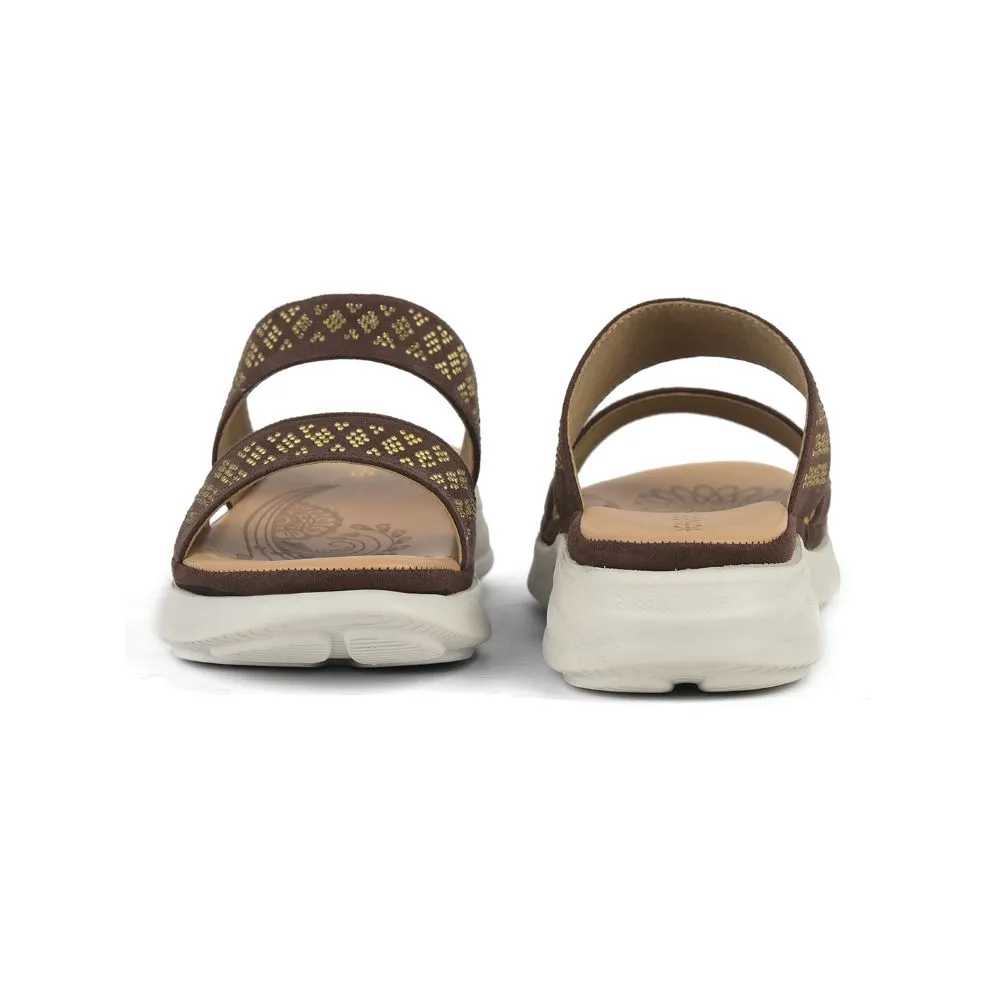 Healers Casual Brown Slippers For Women SMT-2 By Liberty