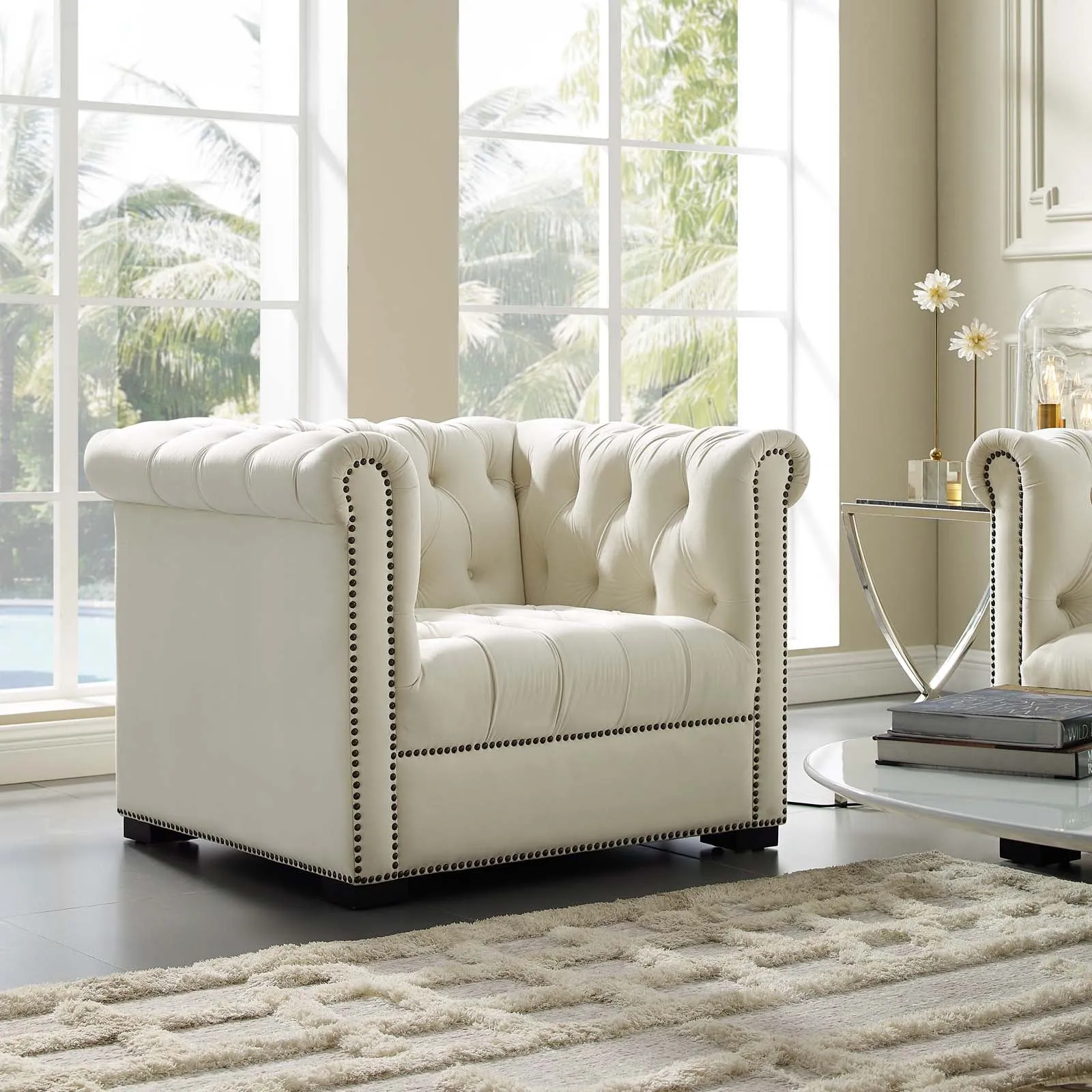 Heritage Upholstered Velvet Armchair