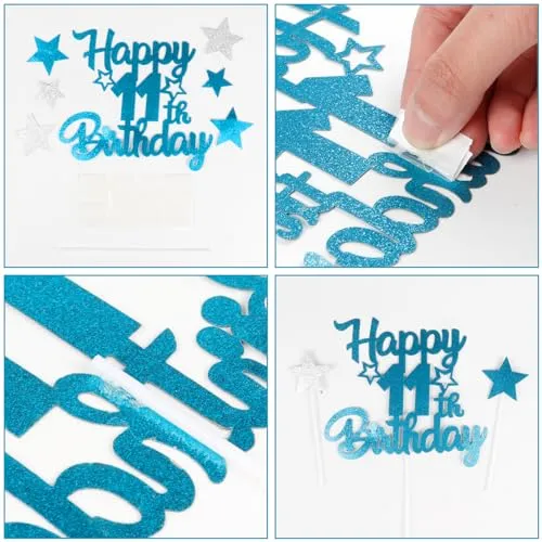 iNINGER 19th Happy Birthday Candles Cake Toppers,Blue Number 19 Candle for Cake,Cake Candles for 19th Birthday Decorations,Star Cake Toppers for Boys Girls Birthday Party 19th Wedding Anniversary