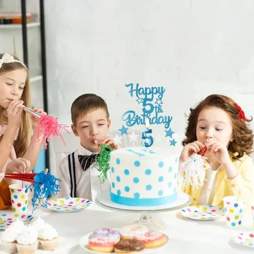 iNINGER 19th Happy Birthday Candles Cake Toppers,Blue Number 19 Candle for Cake,Cake Candles for 19th Birthday Decorations,Star Cake Toppers for Boys Girls Birthday Party 19th Wedding Anniversary