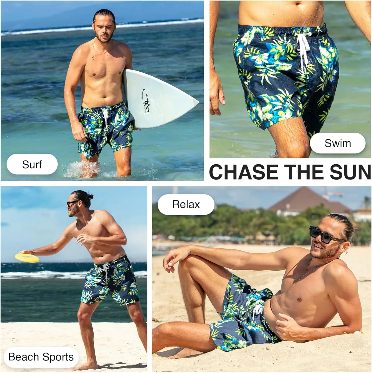Kanu Surf Men's Monaco Swim Trunks (Regular & Extended Sizes)