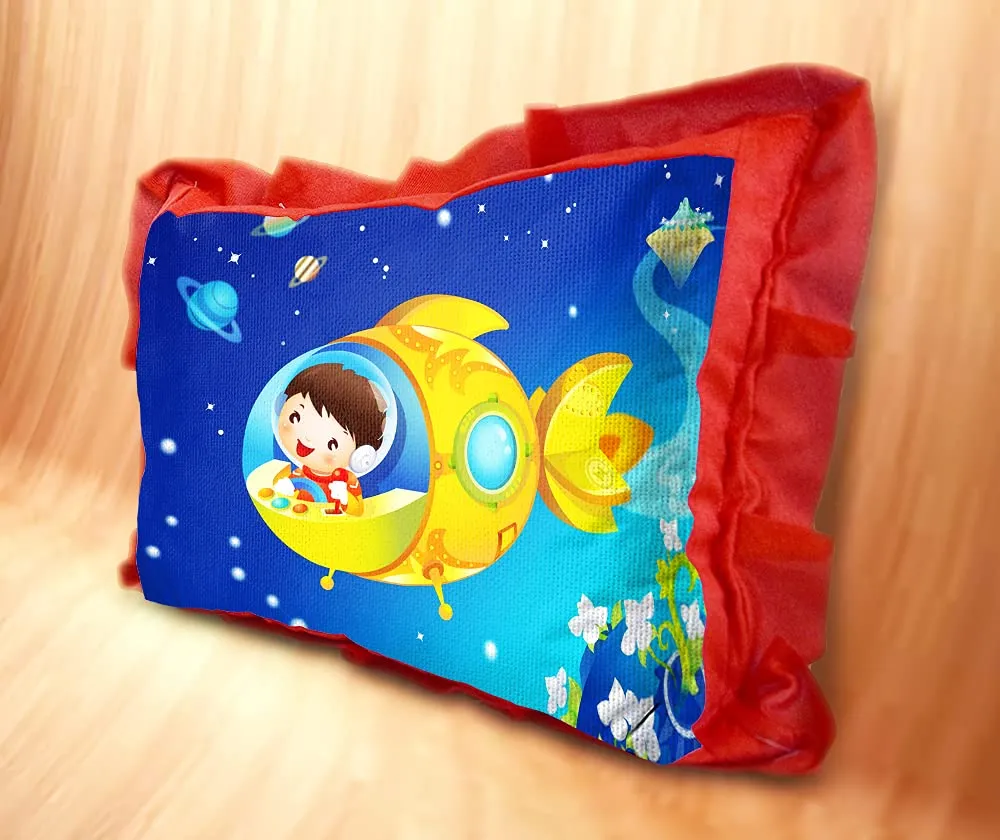 Kesar Enterprises Kids Cartoon Printed Velvet Baby Pillow/Cushion/Toys/Soft Toys/Toddler Pillow/Kids Pillow for Baby Boy/Baby Girl (Rectangle Shape) - 14 x 20-inches Style 62