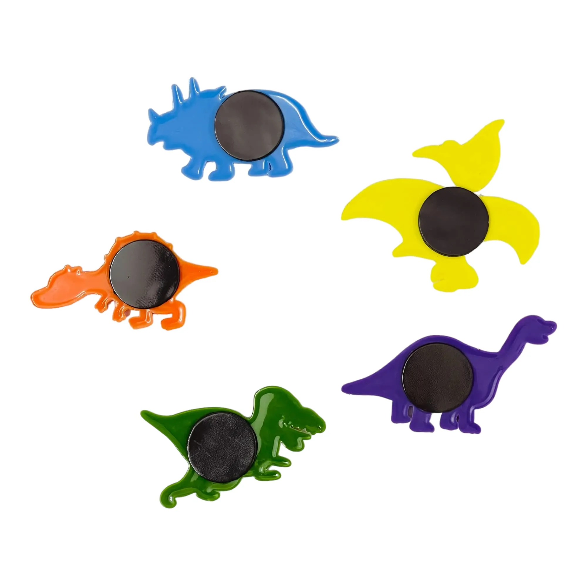 KRIWIN Pack of 5 pcs Dinosaur Theme Silicon Multi Color Fridge Magnets