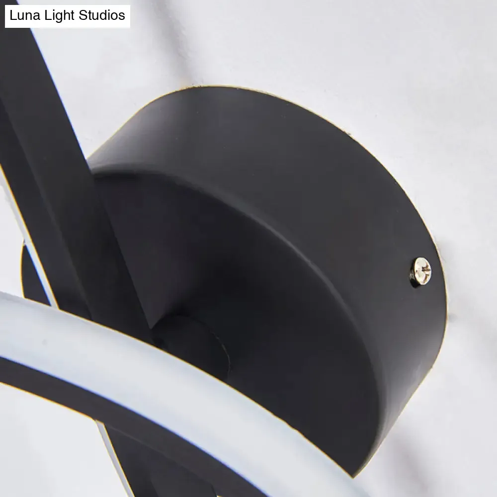 Modern Musical Note Sconce Wall Lamp for Adult Bedrooms - Creative Black/White Metal Design