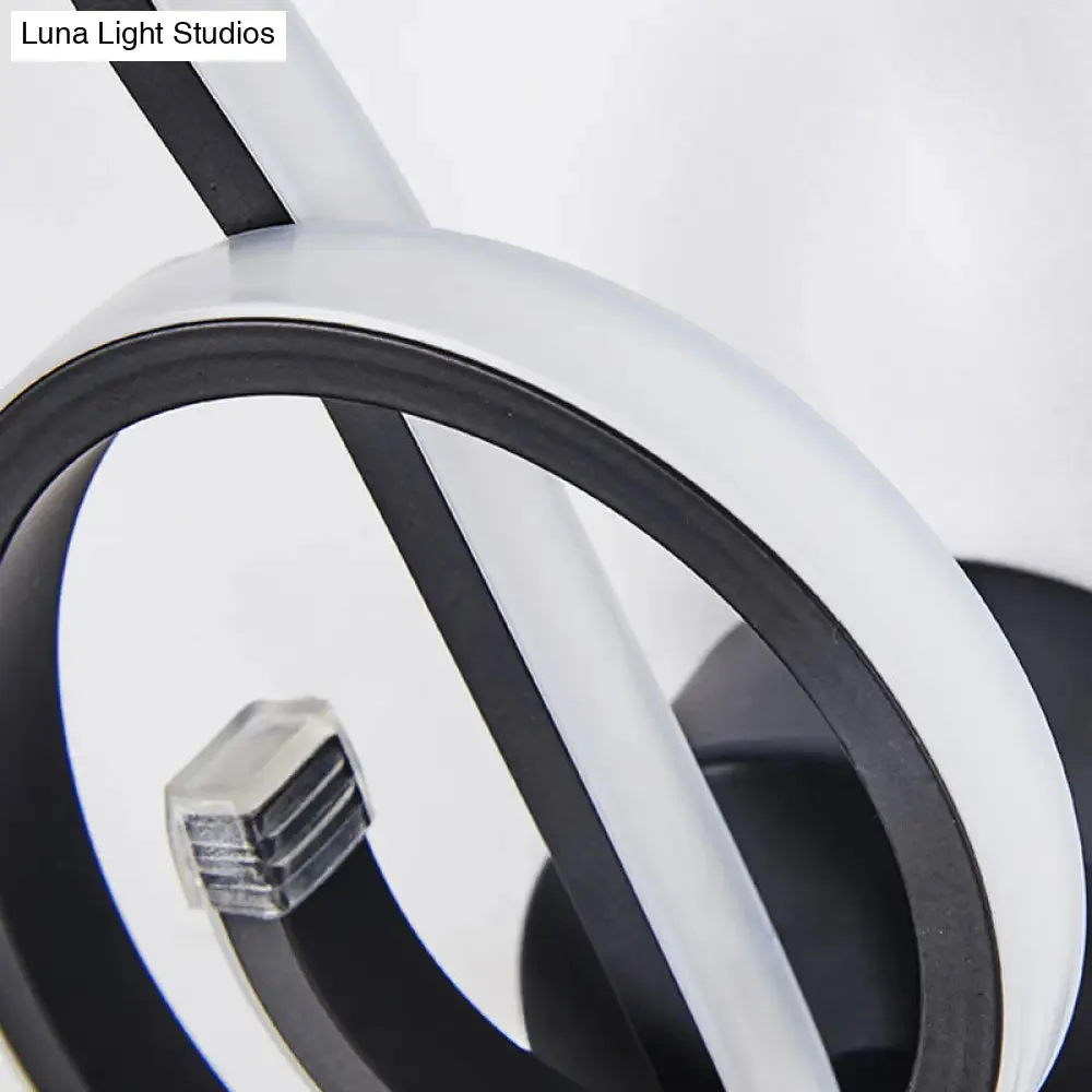Modern Musical Note Sconce Wall Lamp for Adult Bedrooms - Creative Black/White Metal Design