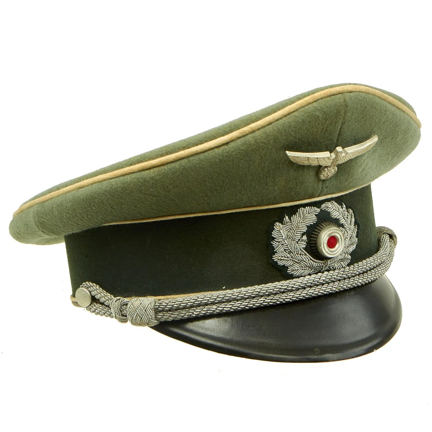 Original German WWII Army Heer Infantry Officer Schirmmütze Visor Cap by EREL - Double Marked