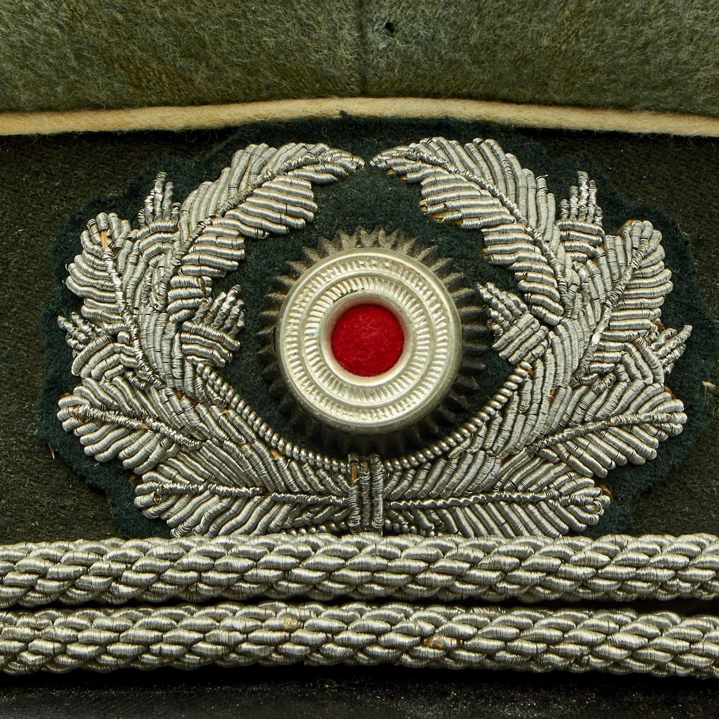 Original German WWII Army Heer Infantry Officer Schirmmütze Visor Cap by EREL - Double Marked