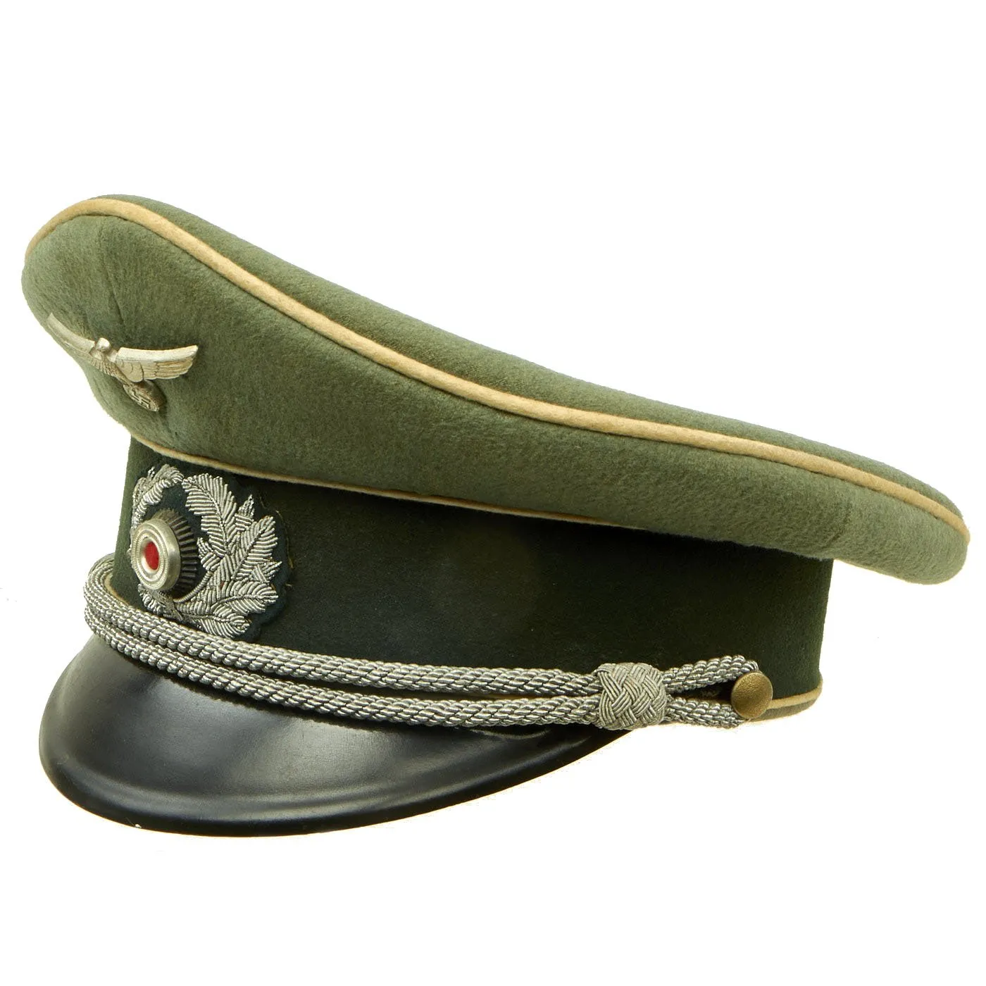 Original German WWII Army Heer Infantry Officer Schirmmütze Visor Cap by EREL - Double Marked