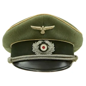 Original German WWII Army Heer Infantry Officer Schirmmütze Visor Cap by EREL - Double Marked