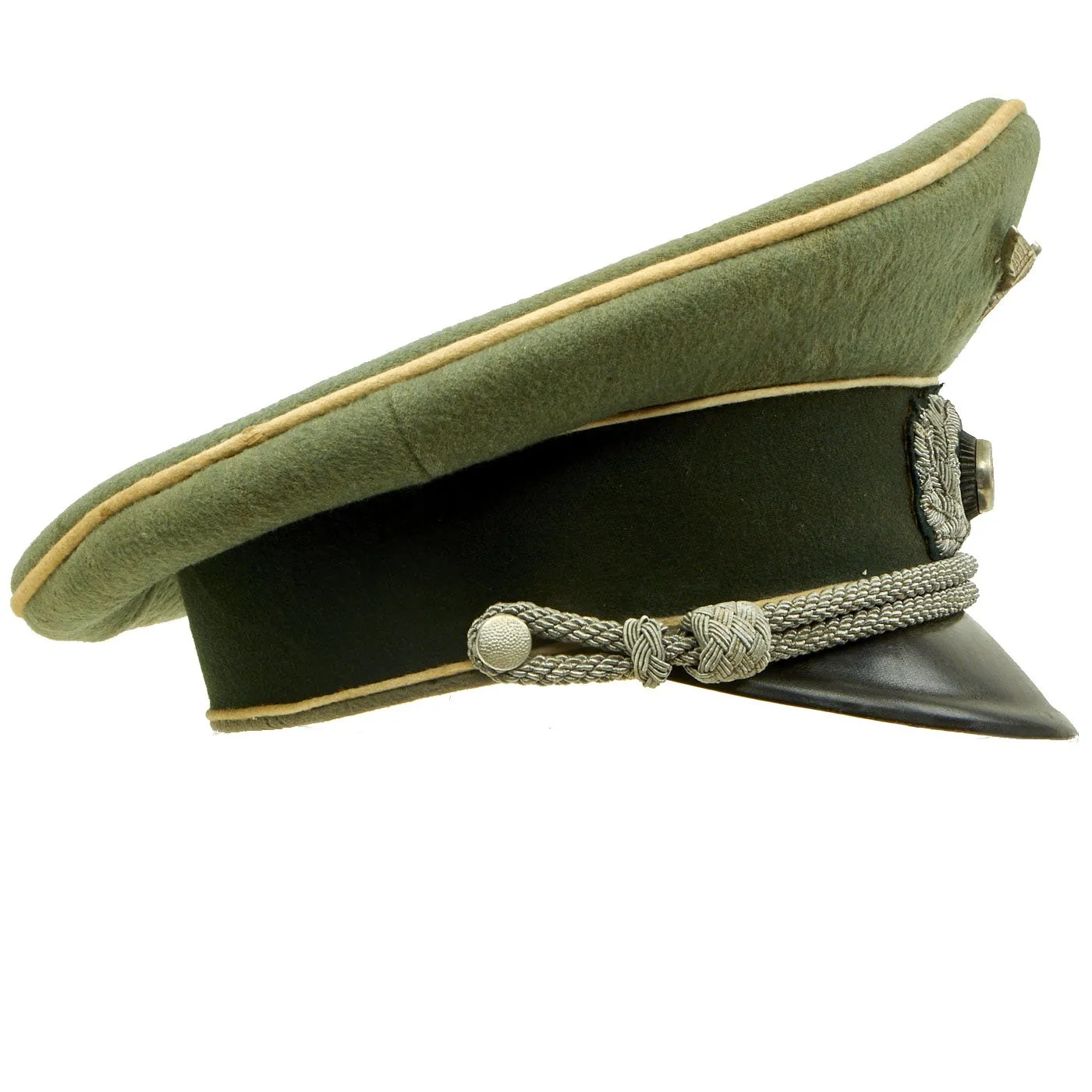 Original German WWII Army Heer Infantry Officer Schirmmütze Visor Cap by EREL - Double Marked