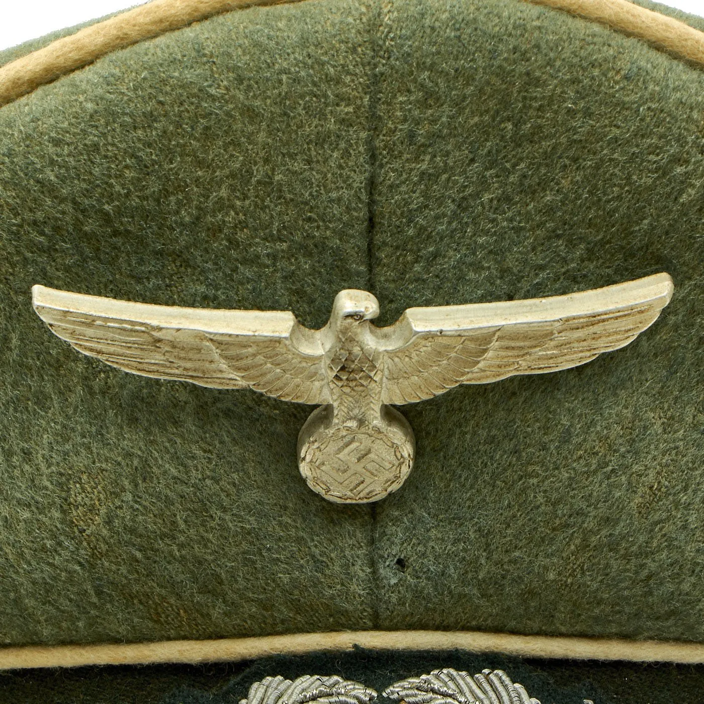 Original German WWII Army Heer Infantry Officer Schirmmütze Visor Cap by EREL - Double Marked