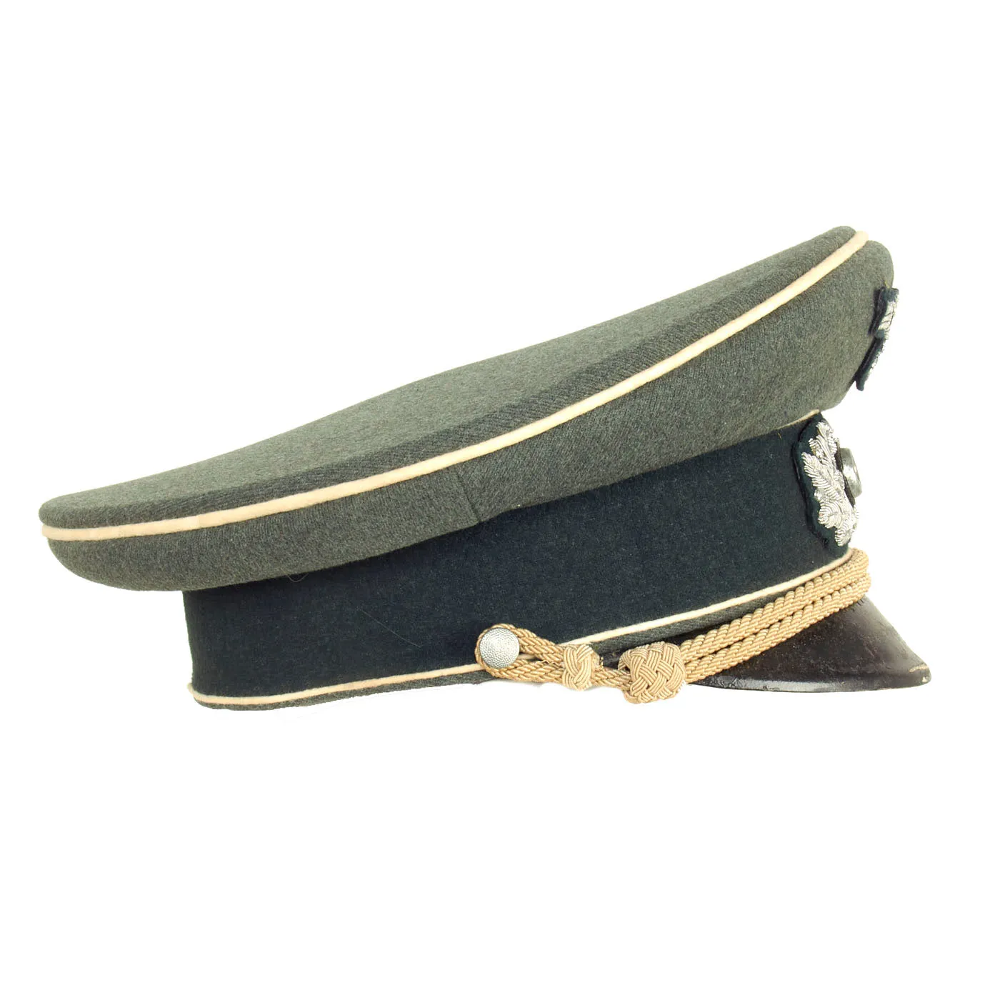 Original German WWII Army Heer Infantry Officer Schirmmütze Visor Cap - Size 57