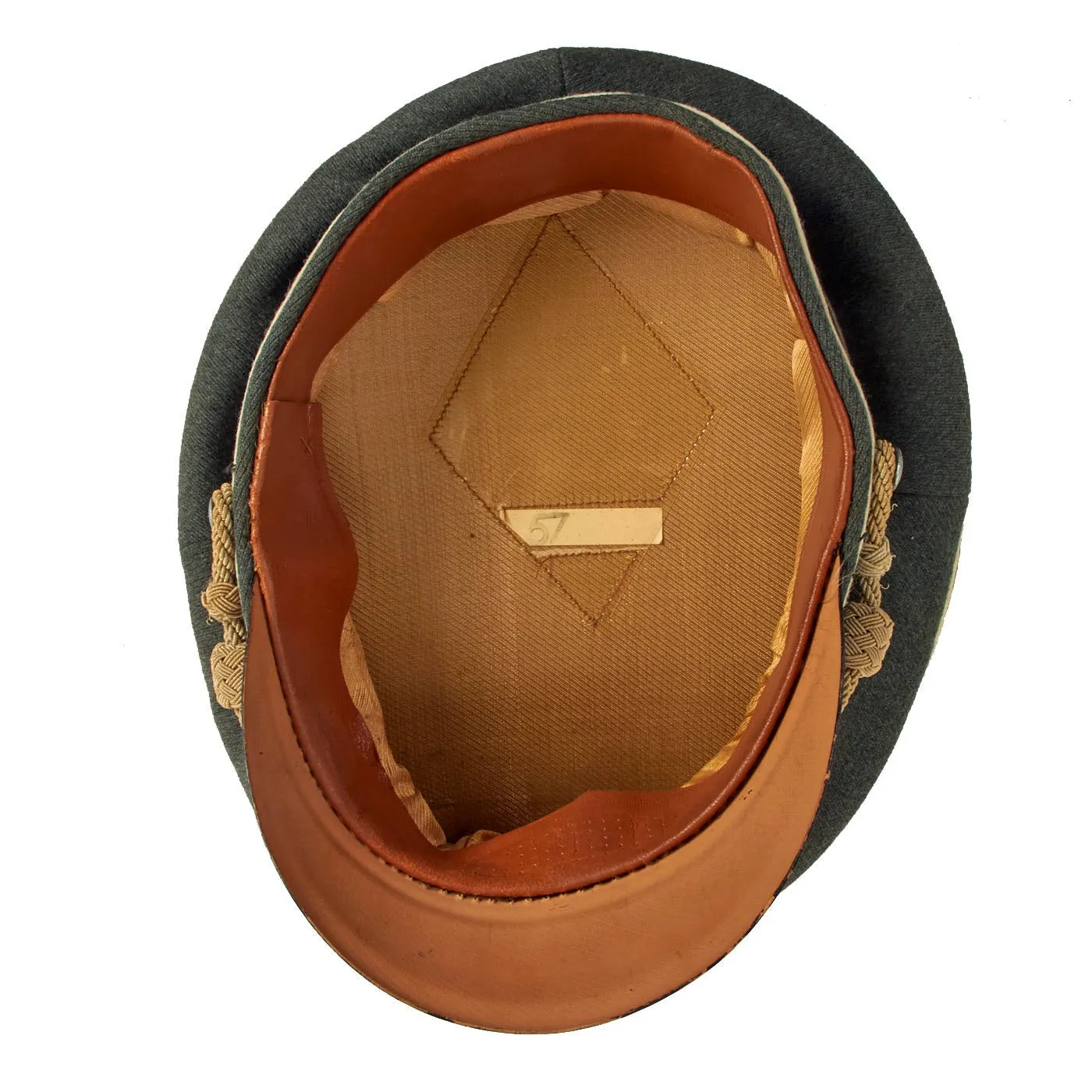 Original German WWII Army Heer Infantry Officer Schirmmütze Visor Cap - Size 57