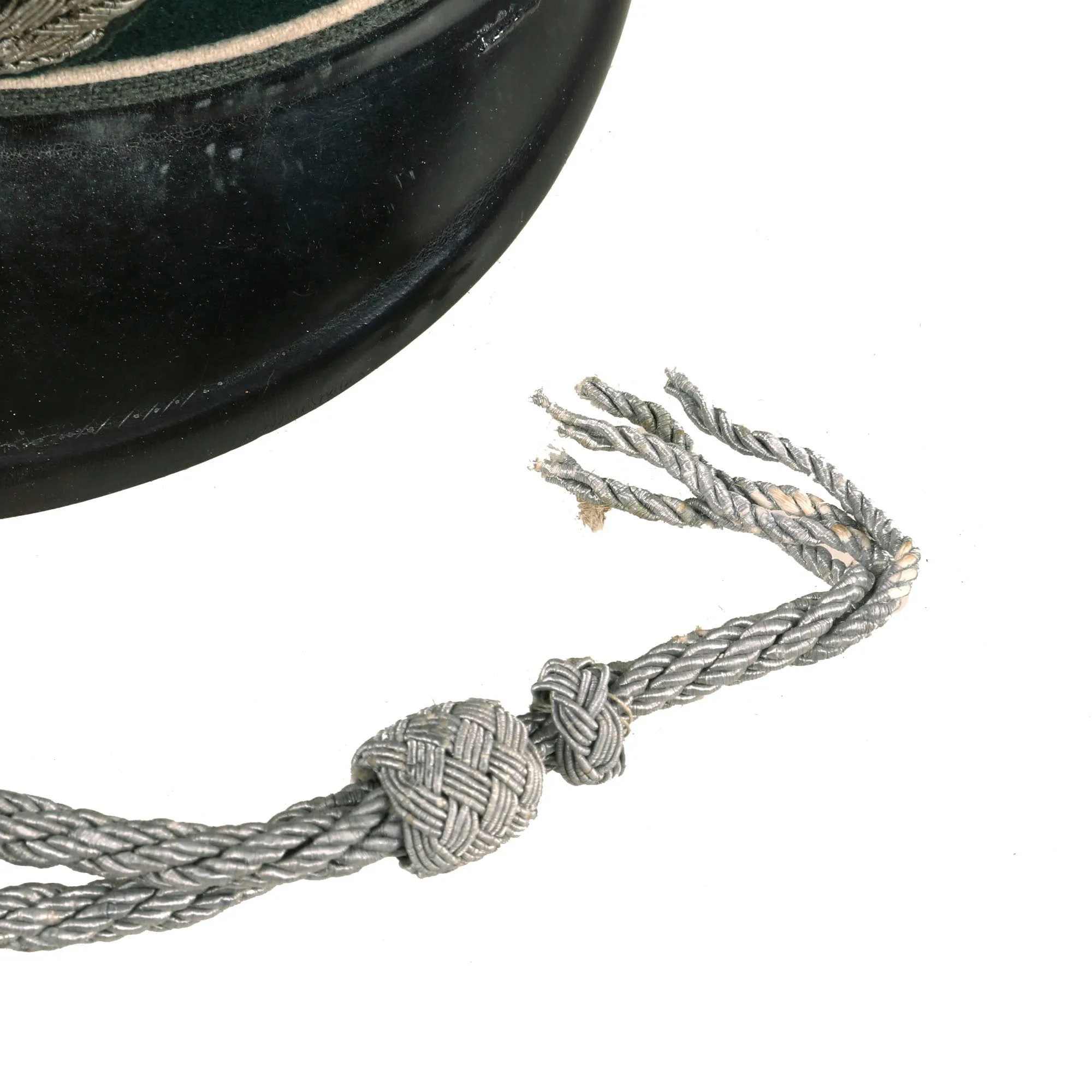 Original German WWII Army Heer Infantry Officers Schirmmütze Visor Crush Cap by Flite - Damaged Chinstrap