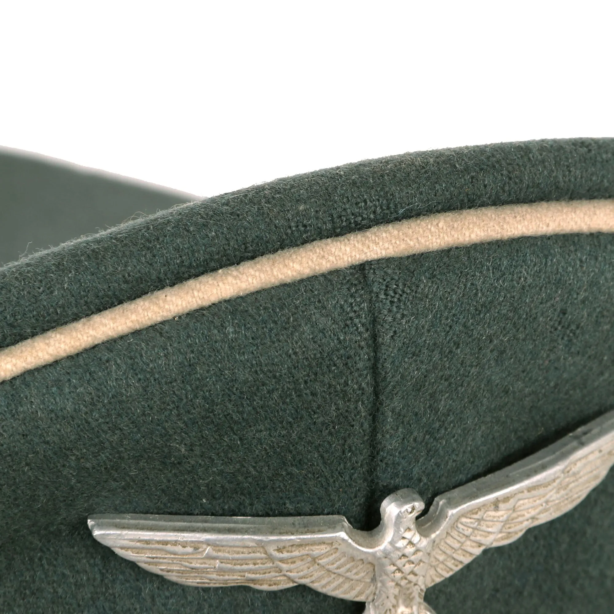 Original German WWII Army Heer Infantry Officers Schirmmütze Visor Crush Cap by Flite - Damaged Chinstrap