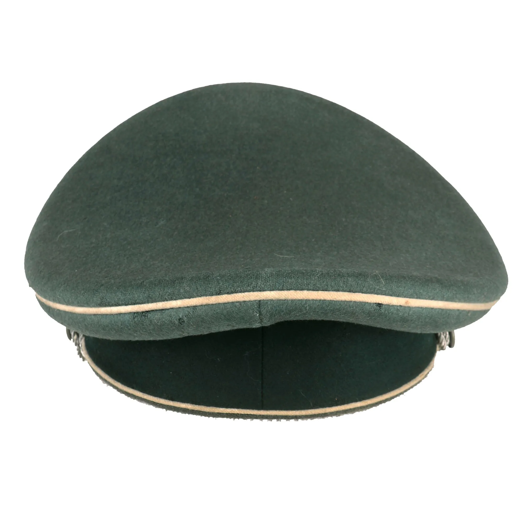 Original German WWII Army Heer Infantry Officers Schirmmütze Visor Crush Cap by Flite - Damaged Chinstrap